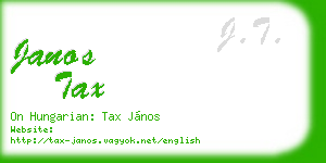 janos tax business card
